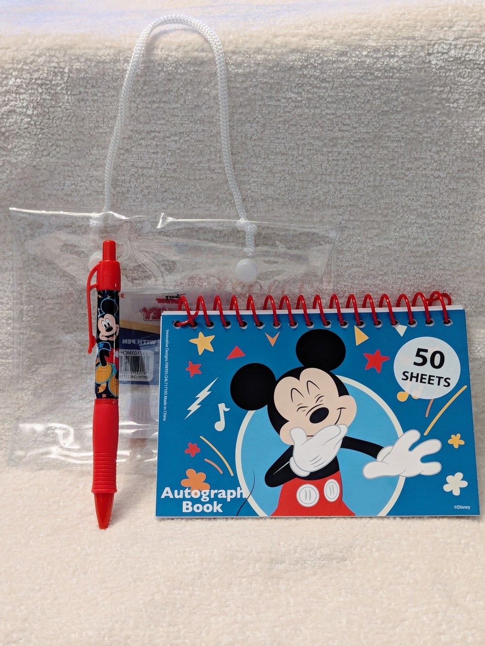 Disney Mickey Mouse Spiral Autograph Book with Pen